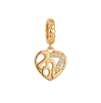 Year 2027 charm 6 mm forgyldt sølv , fra Christina Jewelry & Watches
